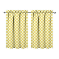 Classic Buffalo Plaid Kitchen Curtains Set of 2 - 27.5Wx39L Inch Tier Window Panels Semi-Sheer Rod Pocket Farmhouse Style