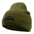 thumbnail image 1 of Classic Bug Car Embroidered 8 Inch Knitted Short Beanie - Olive OSFM, 1 of 5