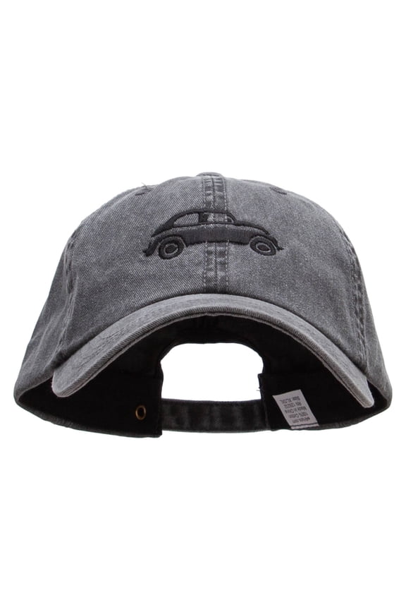 Classic Bug Car Embroidered Big Size Washed Pigment Dyed Cap - Black XL-3XL
