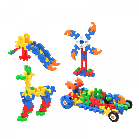 Classic Building Set 57Pieces Interlocking Construction DIY Building Blocks for 3-8 Years Old Boys Girls Birthday Gifts