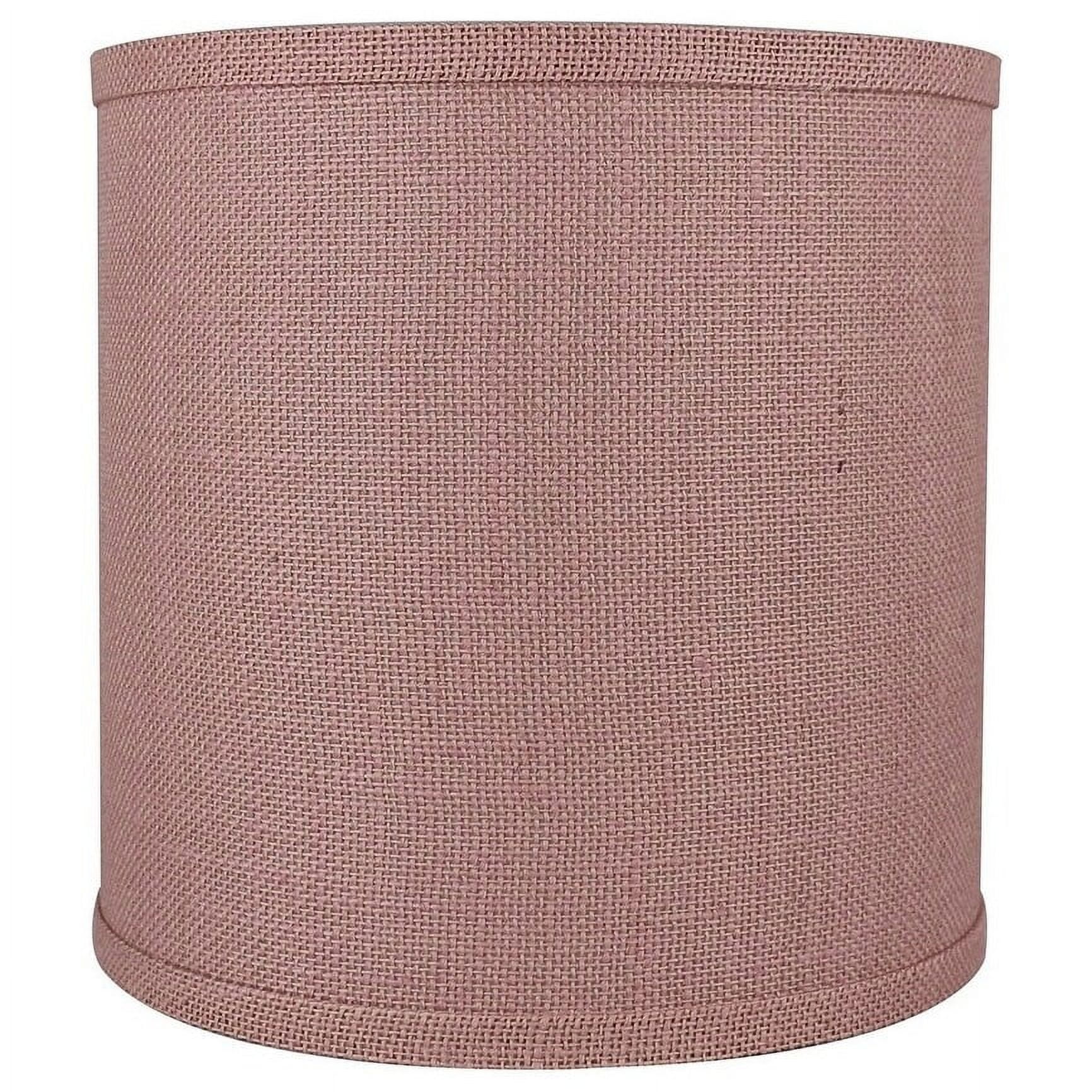 Classic Burlap Drum Lampshade, 8-inch to 16-inch Bottom Size Available Dusty Rose 10"