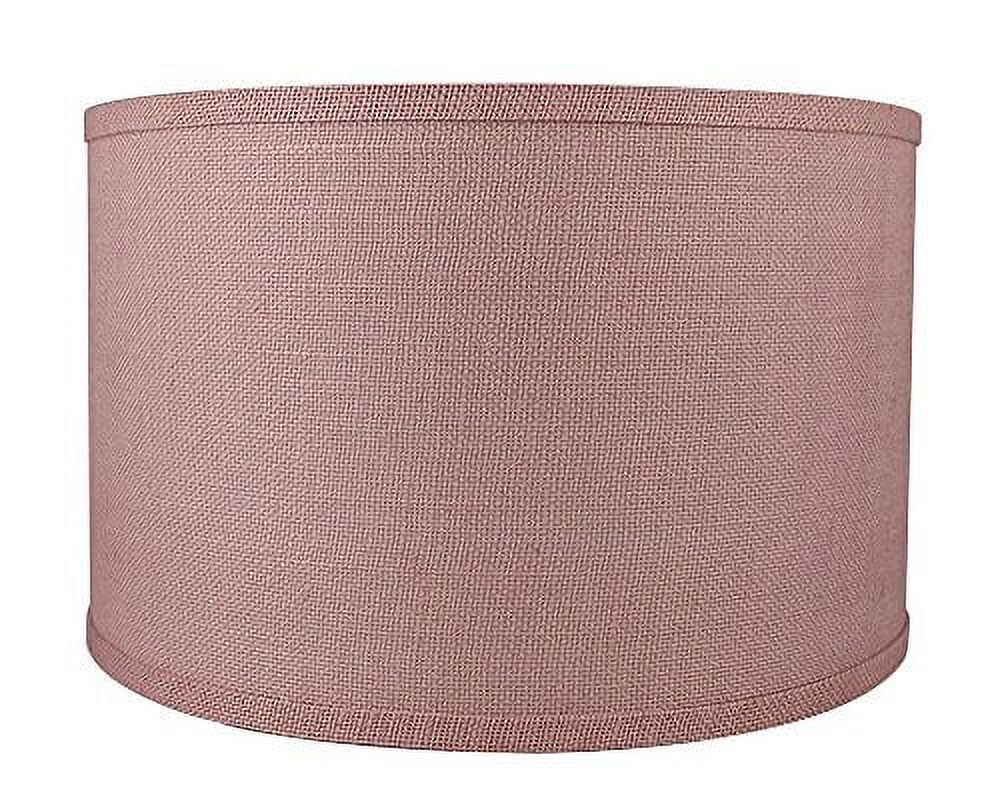 Classic Burlap Drum Lampshade, 8-inch to 16-inch Bottom Size Available Dusty Rose 16"