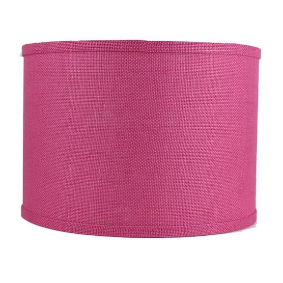 Classic Burlap Drum Lampshade, 8-inch to 16-inch Bottom Size Available Fuchsia 14"
