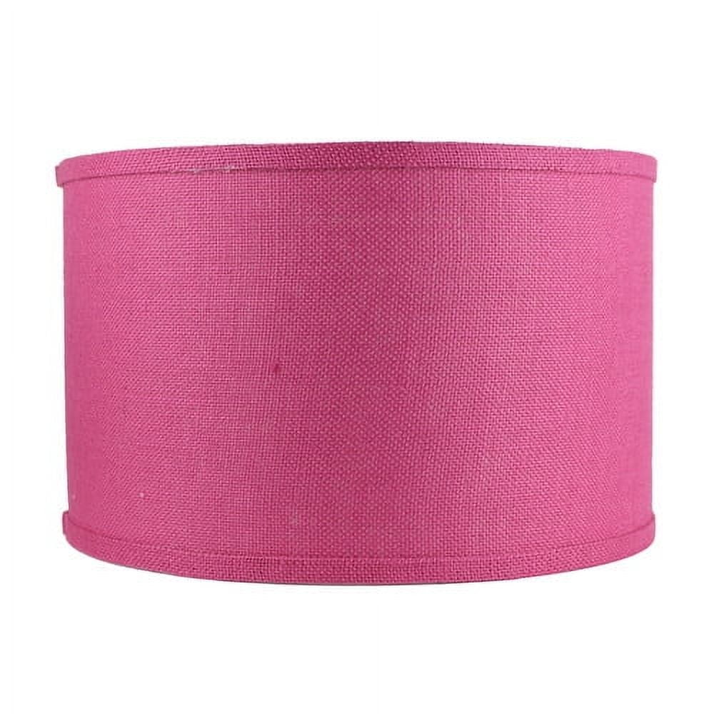 Classic Burlap Drum Lampshade, 8-inch to 16-inch Bottom Size Available Fuchsia 16"