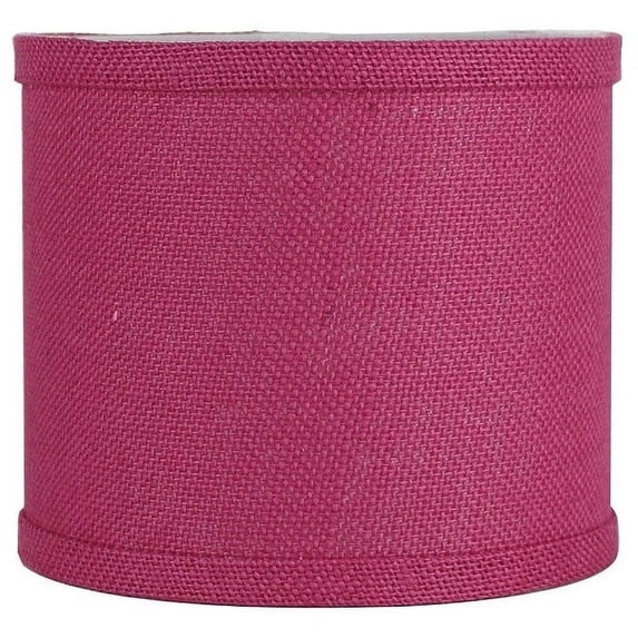 Classic Burlap Drum Lampshade, 8-inch to 16-inch Bottom Size Available Fuchsia 8"