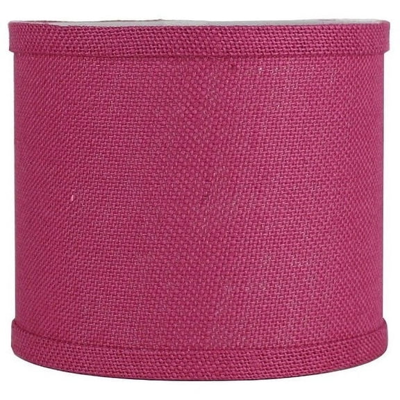 Classic Burlap Drum Lampshade, 8-inch to 16-inch Bottom Size Available Fuchsia 8"