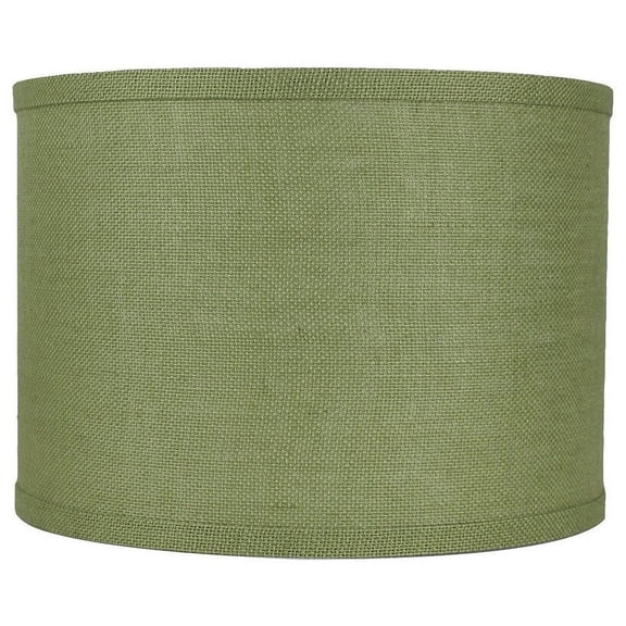 Classic Burlap Drum Lampshade, 8-inch to 16-inch Bottom Size Available Khaki Green 14"