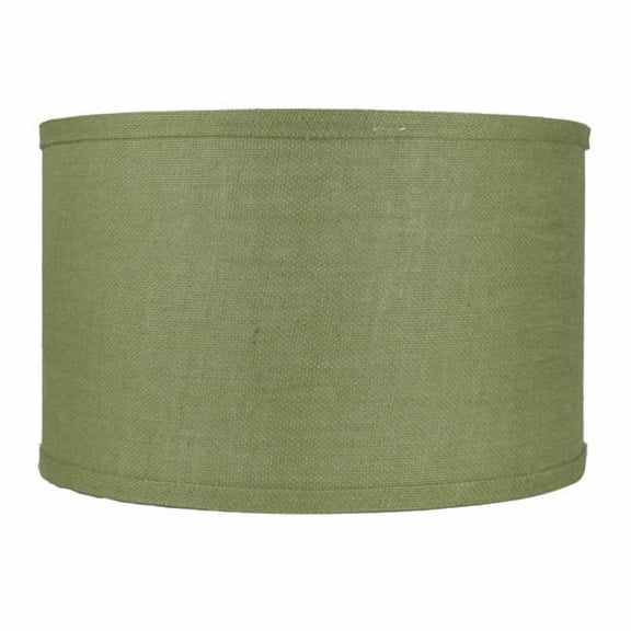 Classic Burlap Drum Lampshade, 8-inch to 16-inch Bottom Size Available Khaki Green 16"