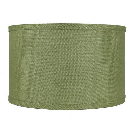 Classic Burlap Drum Lampshade, 8-inch to 16-inch Bottom Size Available Khaki Green 16"