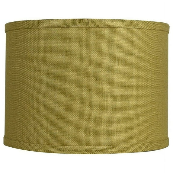 Classic Burlap Drum Lampshade, 8-inch to 16-inch Bottom Size Available Mustard Yellow 14"