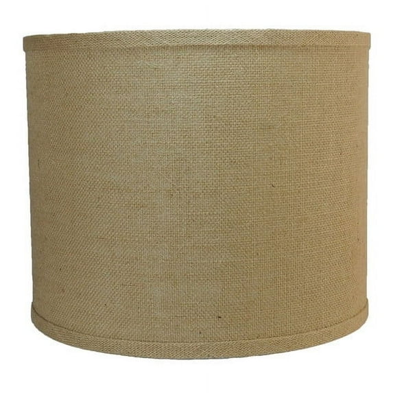 Classic Burlap Drum Lampshade, 8-inch to 16-inch Bottom Size Available Natural Burlap 12"