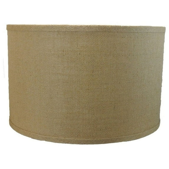 Classic Burlap Drum Lampshade, 8-inch to 16-inch Bottom Size Available Natural Burlap 16"
