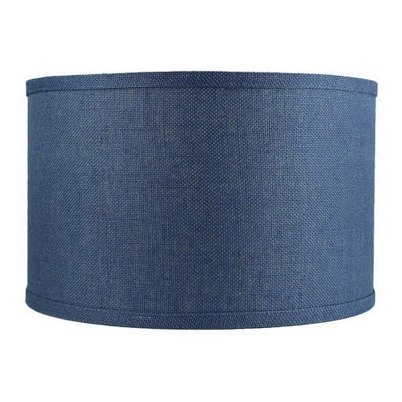 Classic Burlap Drum Lampshade, 8-inch to 16-inch Bottom Size Available Navy Blue 16"
