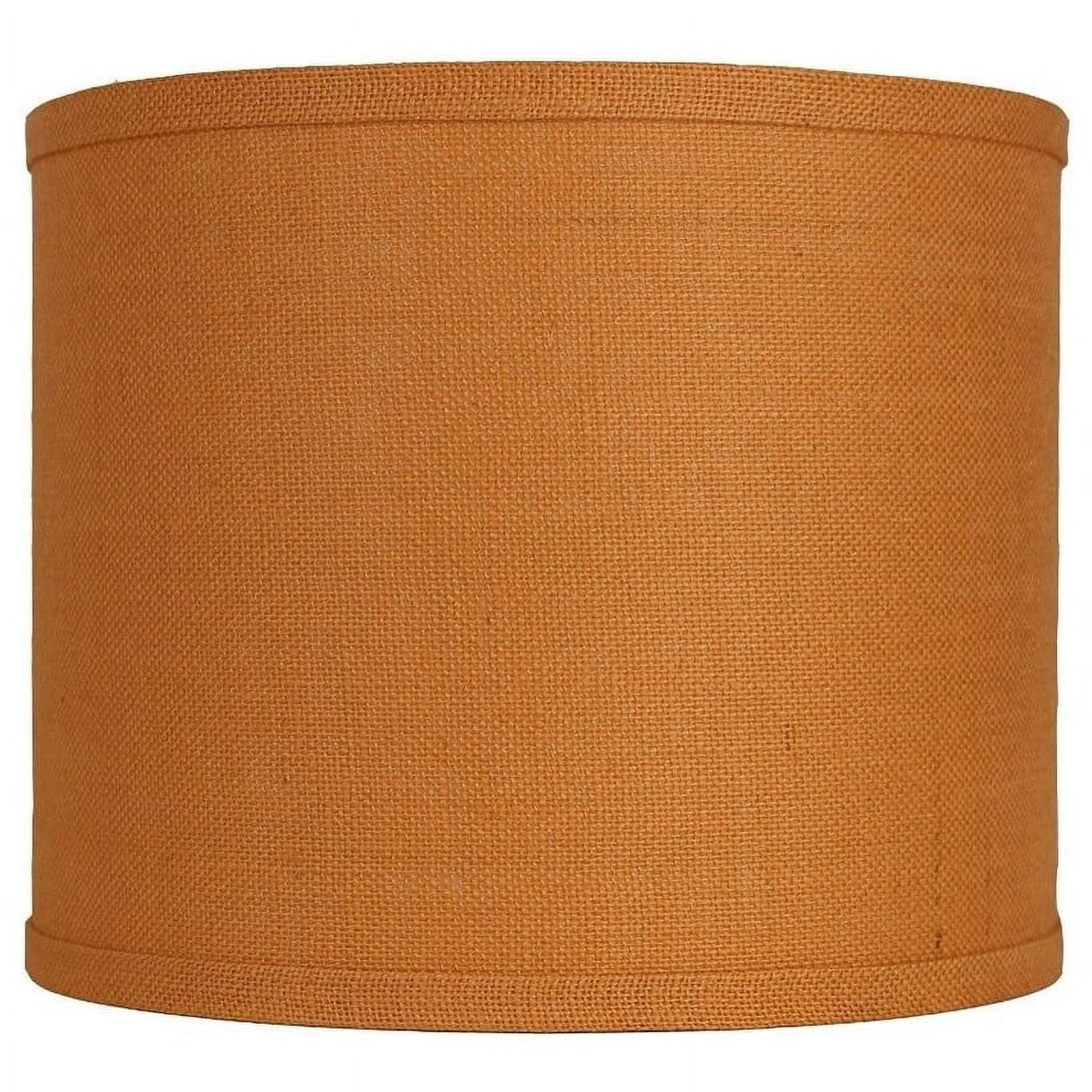 Classic Burlap Drum Lampshade, 8-inch to 16-inch Bottom Size Available Tangerine 12"