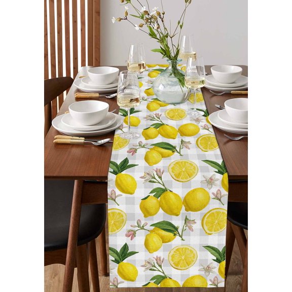 Classic Burnt Orange Stripe Table Runner 13x72in Non-Slip Cotton Linen Table Runners, Abstract Modern Art Dresser Scarves TableRunner for Dinner Kitchen Dining Wedding Party