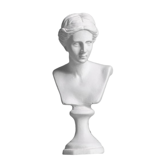 Classic Bust Statue Greek Sculpture Character Figurine Decor Resin Crafts for Sketch Practice Nordic Style Ornament,White