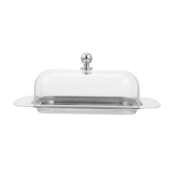 Classic Butter Dish with Lid Stainless Steel Butter Keeper Box Covered Butter Serving Tray Butter Case Container with Cover for Fridge Refrigerator