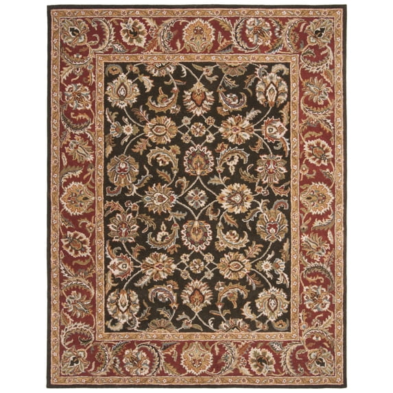 Classic CL758P Area Rug - Dark Olive/Red