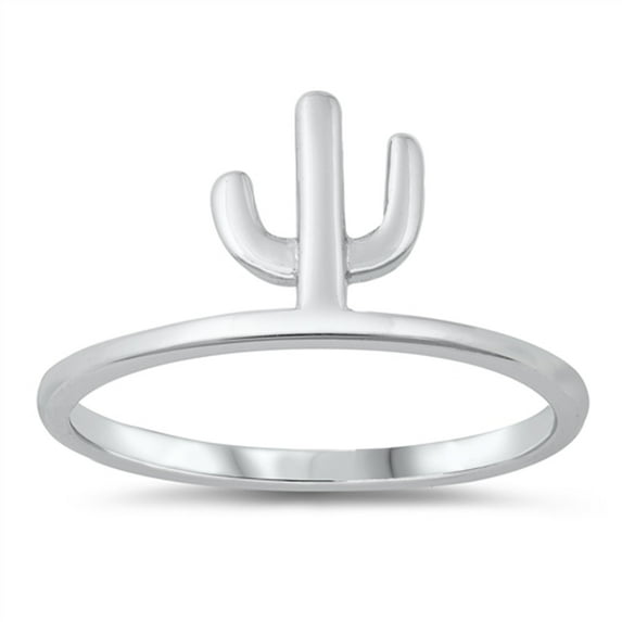Classic Cactus Ring .925 Solid Sterling Silver Band Jewelry Female Male Unisex Size 6