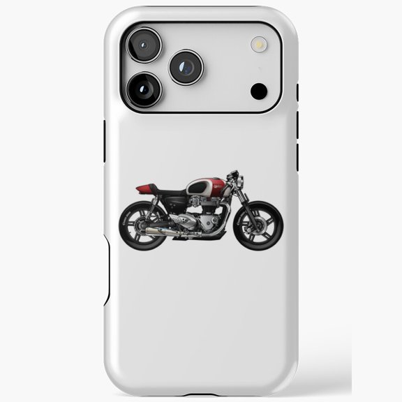 Classic Cafe Racer Motorcycle Illustration for iPhone Case 11 to 17 Pro Max