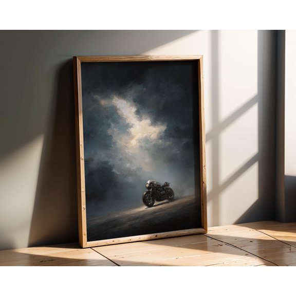 Classic Cafe Racer Motorcycle Wall Art Modern Home Decor , Poster Print Only
