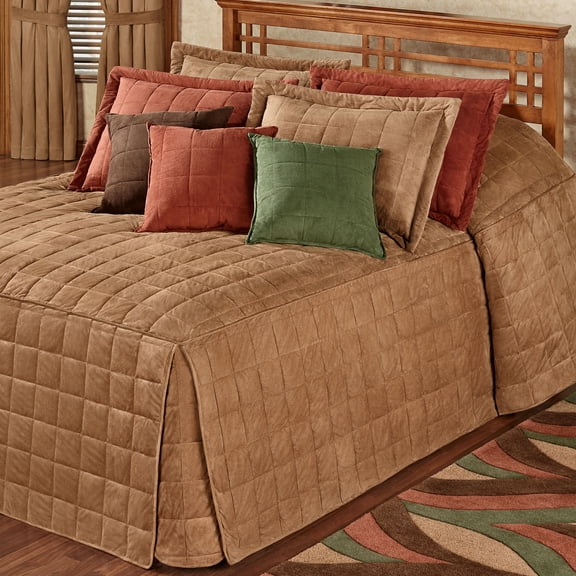 Classic Camden Fitted Polyester Faux Suede Bedding, 3-Pc Camel King Bedspread Set