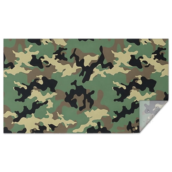 Classic Camo Green Black Pattern Rectangle Tablecloth 60"x102",Waterproof Polyester Rectangle Table Cloth, Wipeable Spillproof Polyester Tablecloth for Dining, Camping, Indoor and Outdoor