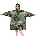 thumbnail image 1 of Classic Camo Green Black Pattern Wearable Oversized Blanket,Wearable Blanket Hoodie for Adults,Cozy Hooded Blankets with Super Pockets,Super Warm Fuzzy Pullover for Women & Men, 1 of 6