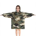 thumbnail image 1 of Classic Camo Green Brown Pattern Blanket Hoodies for Kids 6-13YR Oversize Wearable Blanket Hoodies for Boys Girls Teens, 1 of 7