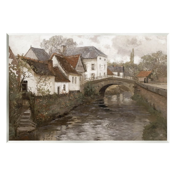 Classic Canal Neighborhood Scenery Landscape Painting Unframed Art Print Wall Art
