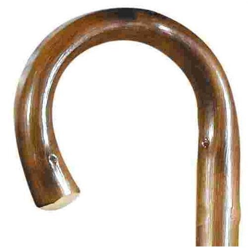 Classic Canes Wooden Gents Scorched Chestnut Crook Cane in Brown for