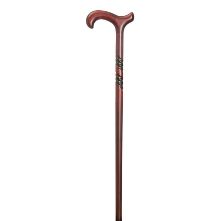 Classic Canes Wooden Spiral Beech Derby in Burgundy for Men and Women