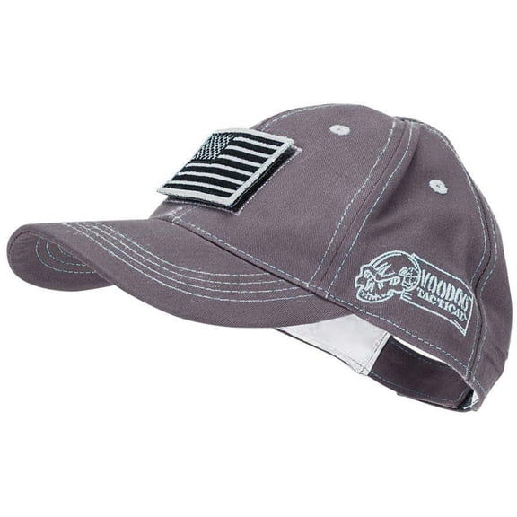 Voodoo Classic Cap w/ Removable Flag Patch - Mens, Gray/White, One Size