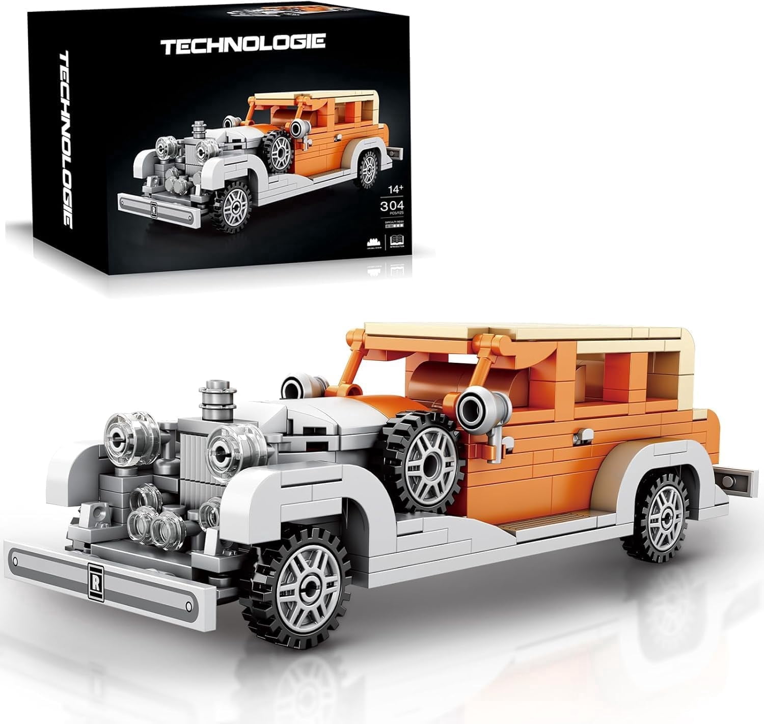 Classic Car Building Set for Adults, Retro Race Cars, Vintage Sports Car Collectible Decor Model Kit,