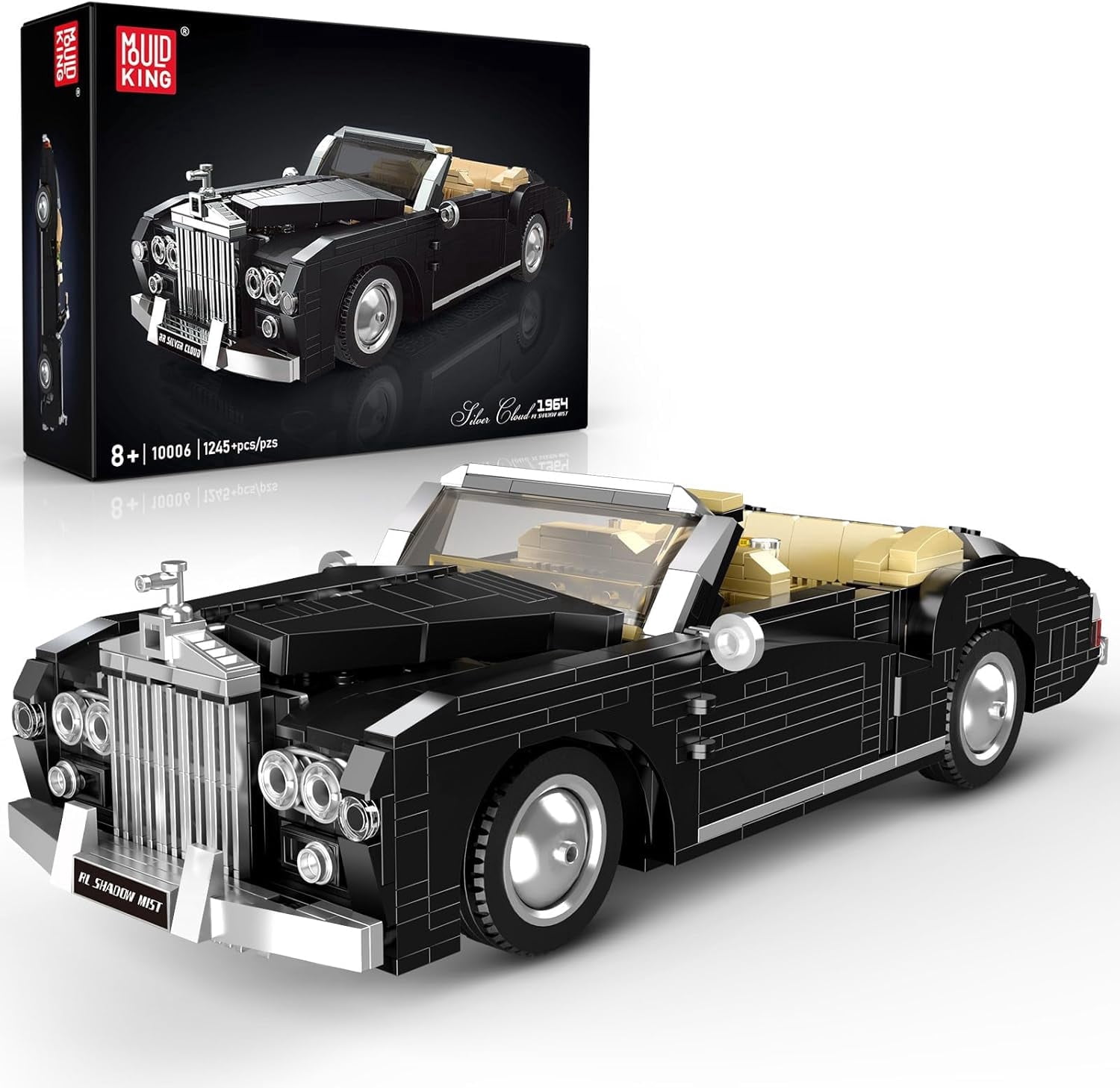 Classic Car Building Sets, MOC Vintage Luxury Convertible Model Building Blocks Kits, Gift for Collections Enthusiasts (1096 Pieces