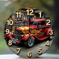 thumbnail image 1 of Classic Car Garage Wall Clock Hot Rod Decor 10-Inch Silent Wooden Wall Clock, Battery Operated (AA Batteries Not Included), Artistic Home Decor, 1 of 7