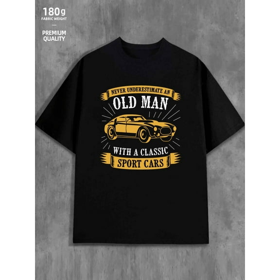 Classic Car T-Shirt men's funny humor 180G 100% Cotton black vintage y2k Casual Unisex Shirt Crewneck tshirts Original Unisex Shirt Short Sleeve tshirts Funny Unisex Shirt Graphic Tee tshirts