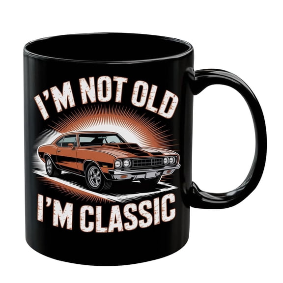 Classic Car Themed Coffee Mug for Men - Funny Old Man Dad Grandpa Gift for Father's Day, Birthdays, Retirement, and Car Lovers with Lid for Daily Use