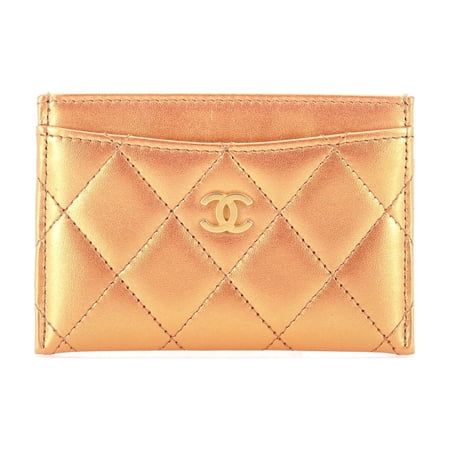 Classic Card Holder Quilted Iridescent Lambskin By Rebag