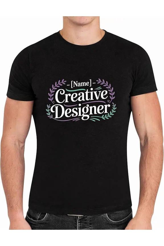Classic Career Tee with Name Occupation Family Trend Work Force - Creative Designer Black