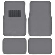 DAILYWEBDEALS Classic Carpet Floor Mats for Car & Auto - Universal Fit -Front & Rear with Heelpad Medium Gray