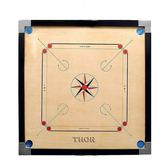 Classic Carrom Board Black Wood For Carrom Board Game Wooden Carom With Coins & Strikers Size 3232