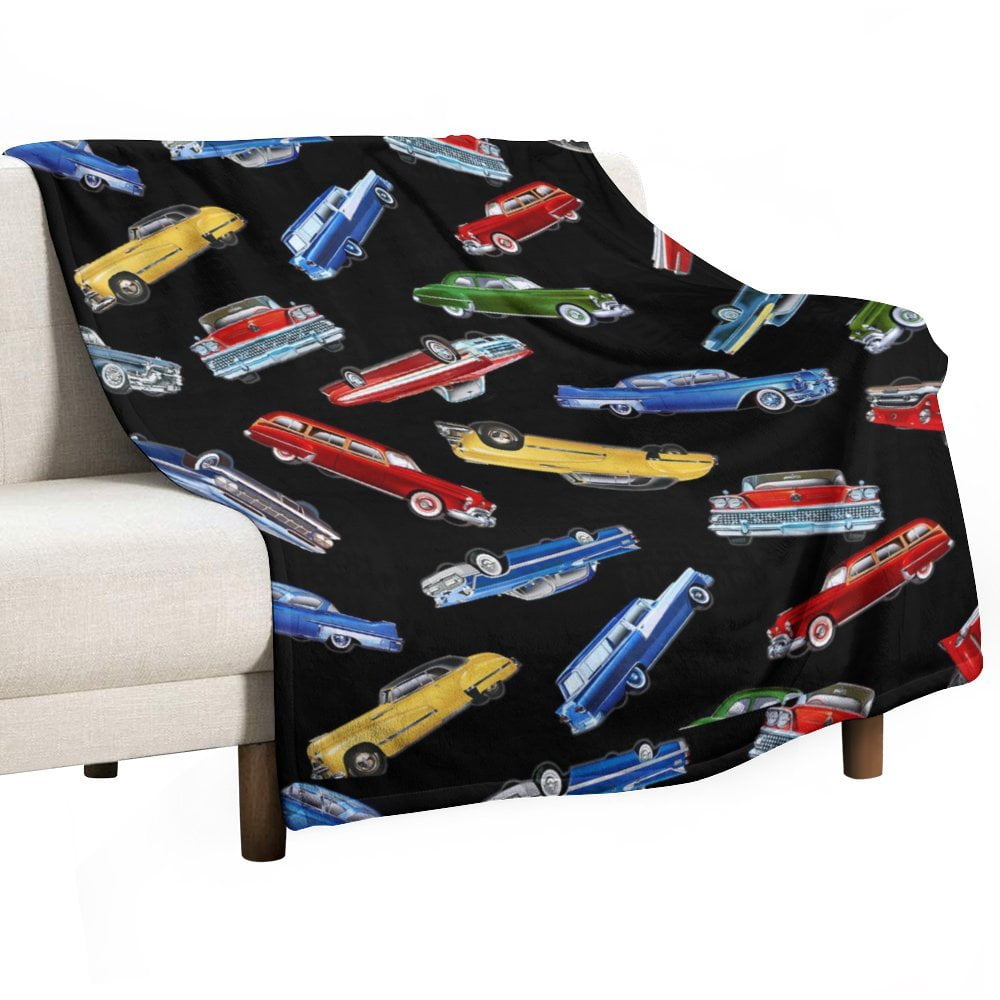 Classic Cars (6) Blanket Plush Fuzzy Throw Blanket Warm Soft Fall ...