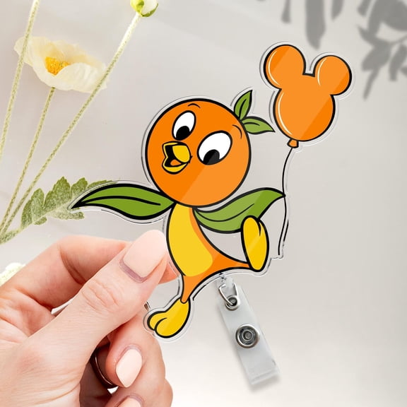 Classic Cartoon Orange Bird Famous Mouse Character Balloon Badge Reel Cute Classic