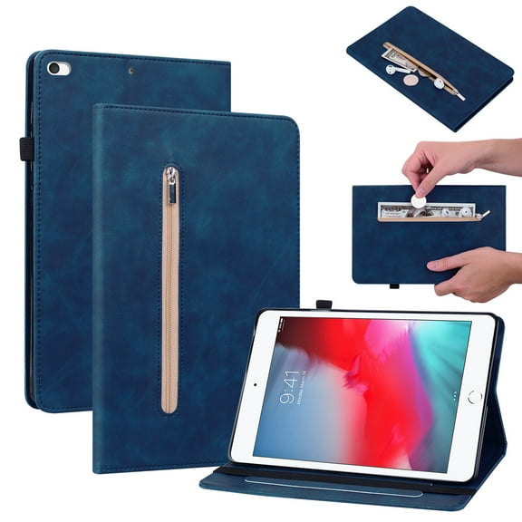 Classic Case for Apple iPad Mini (5th Generation) Tablet, iPad Mini 4/3/2/1 Case (7.9 Inch) - Protective PU Leather Flip Case with Holders, Smart Fold Stand Cover with Auto Sleep Wake (Dark Blue)