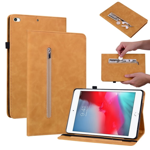 Classic Case for Apple iPad Mini (5th Generation) Tablet, iPad Mini 4/3/2/1 Case (7.9 Inch) - Protective PU Leather Flip Case with Holders, Smart Fold Stand Cover with Auto Sleep Wake (Yellow)