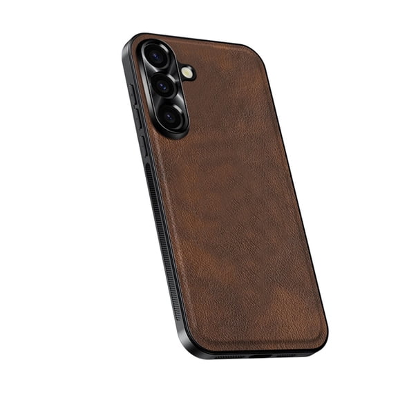 Classic Case for Samsung Galaxy S26, Premium PU Leather + PC Protective Wireless Charging Ultra Slim Shockproof Anti-Slip Scratch-Resistant Drop Protection Phone Case Cover, Brown