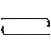 Beruichy  2 Pcs Swing Arm Curtain Rods,1/2 in Adjustable Metal Rods with Ball Finials,Hardware Include,Matte Black,21-35 in