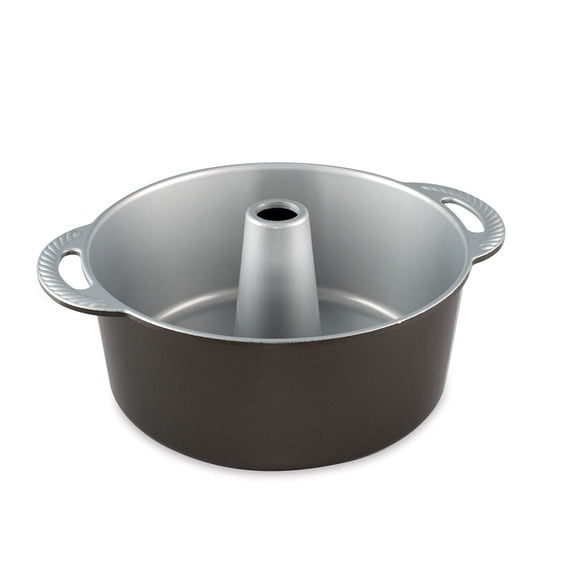 Classic Cast Pound Cake, Nonstick 10 Inch One Piece Pan - Great for Angel Food, Coffee Cake, 18 Cup - Graphite