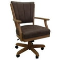 thumbnail image 1 of Classic Caster Solid Wood Dining Chair - NW Whiskey Brown Fabric - Light Oak, 1 of 2